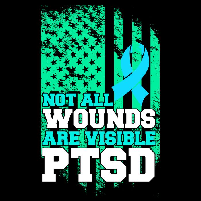 PTSD Flag Not All Wounds Are Visible Womens T-Shirt
