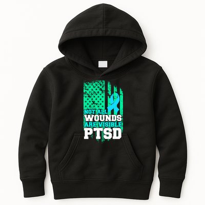 PTSD Flag Not All Wounds Are Visible Kids Hoodie