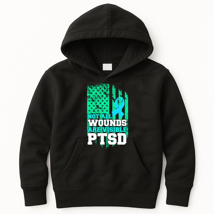 PTSD Flag Not All Wounds Are Visible Kids Hoodie
