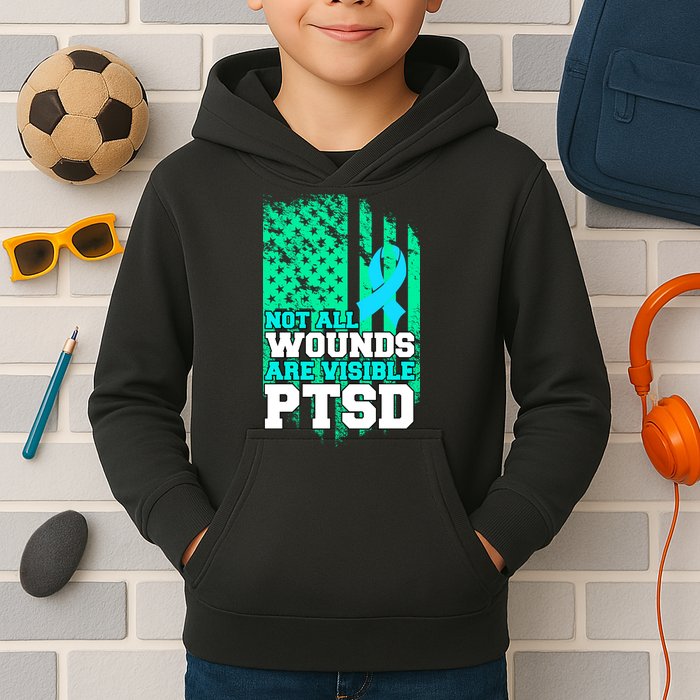 PTSD Flag Not All Wounds Are Visible Kids Hoodie