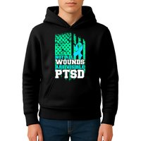 PTSD Flag Not All Wounds Are Visible Kids Hoodie