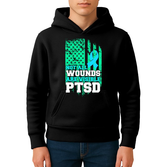 PTSD Flag Not All Wounds Are Visible Kids Hoodie