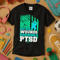 PTSD Flag Not All Wounds Are Visible Kids T-Shirt