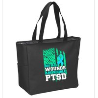 PTSD Flag Not All Wounds Are Visible Zip Tote Bag