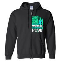 PTSD Flag Not All Wounds Are Visible Full Zip Hoodie