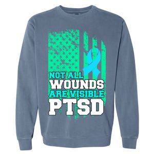 PTSD Flag Not All Wounds Are Visible Garment-Dyed Sweatshirt