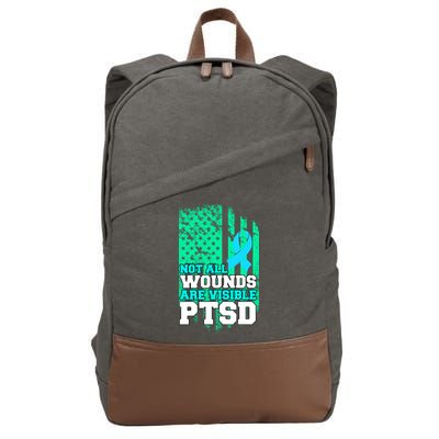 PTSD Flag Not All Wounds Are Visible Cotton Canvas Backpack