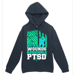 PTSD Flag Not All Wounds Are Visible Urban Pullover Hoodie