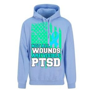 PTSD Flag Not All Wounds Are Visible Unisex Surf Hoodie