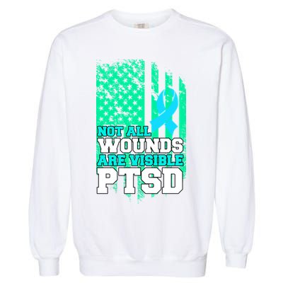 PTSD Flag Not All Wounds Are Visible Garment-Dyed Sweatshirt
