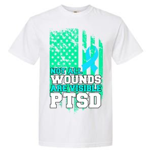 PTSD Flag Not All Wounds Are Visible Garment-Dyed Heavyweight T-Shirt