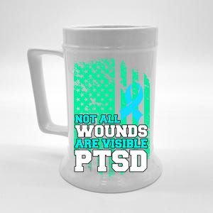 PTSD Flag Not All Wounds Are Visible Beer Stein