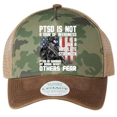 PTSD Is Not A Sign Of Weakness Support Military Troops Legacy Tie Dye Trucker Hat