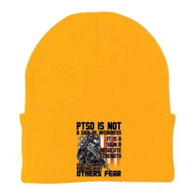 PTSD Is Not A Sign Of Weakness Support Military Troops Knit Cap Winter Beanie