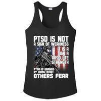 PTSD Is Not A Sign Of Weakness Support Military Troops Ladies PosiCharge Competitor Racerback Tank