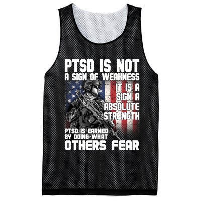 PTSD Is Not A Sign Of Weakness Support Military Troops Mesh Reversible Basketball Jersey Tank