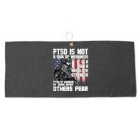 PTSD Is Not A Sign Of Weakness Support Military Troops Large Microfiber Waffle Golf Towel