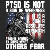 PTSD Is Not A Sign Of Weakness Support Military Troops 25L Jumbo Tote