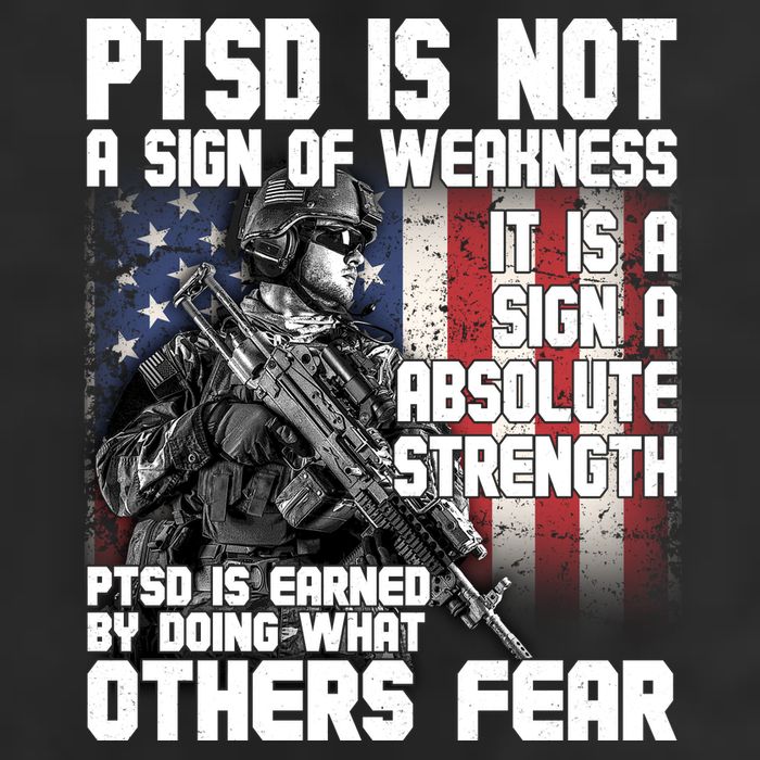 PTSD Is Not A Sign Of Weakness Support Military Troops 25L Jumbo Tote