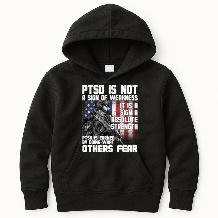 PTSD Is Not A Sign Of Weakness Support Military Troops Kids Hoodie