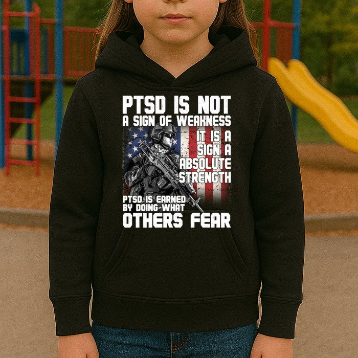 PTSD Is Not A Sign Of Weakness Support Military Troops Kids Hoodie
