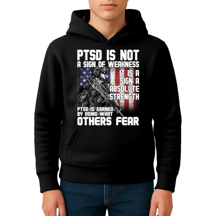 PTSD Is Not A Sign Of Weakness Support Military Troops Kids Hoodie