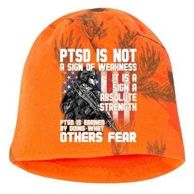 PTSD Is Not A Sign Of Weakness Support Military Troops Kati - Camo Knit Beanie