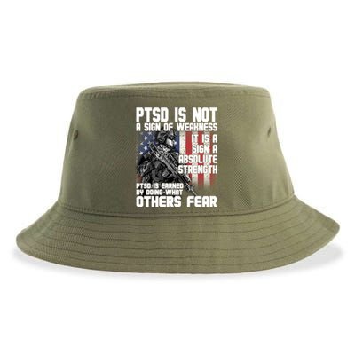 PTSD Is Not A Sign Of Weakness Support Military Troops Sustainable Bucket Hat