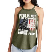 PTSD Is Not A Sign Of Weakness Support Military Troops Women's Perfect Tri Rocker Tank