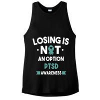 PTSD Losing Is Not An Option Ladies PosiCharge Tri-Blend Wicking Tank