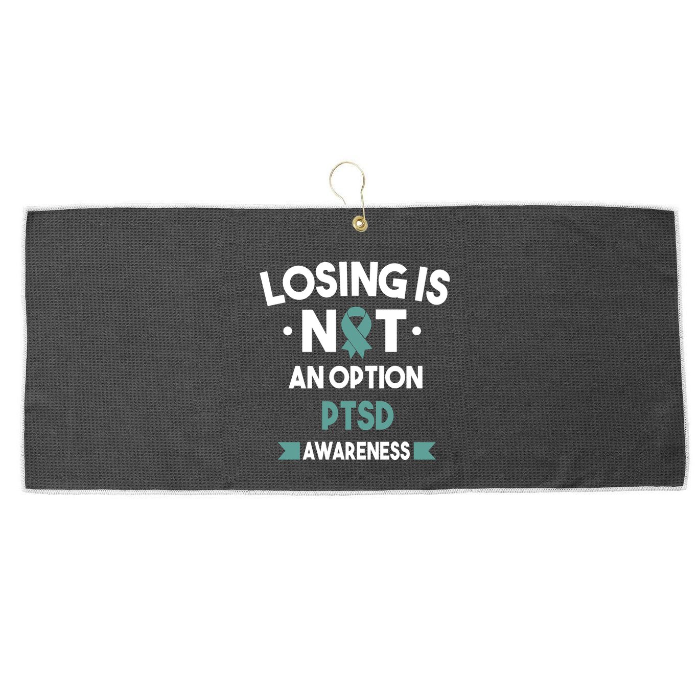 PTSD Losing Is Not An Option Large Microfiber Waffle Golf Towel