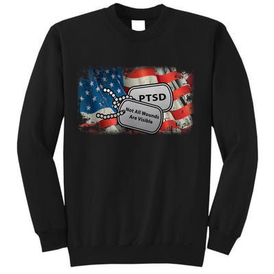 PTSD Not All Wounds Are Visible Dog Tags Sweatshirt