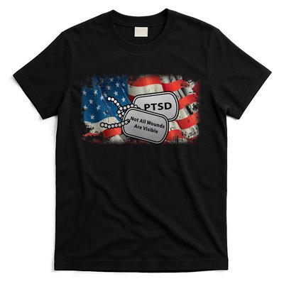 PTSD Not All Wounds Are Visible Dog Tags T-Shirt
