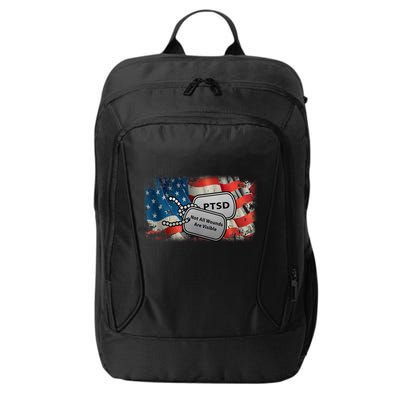 PTSD Not All Wounds Are Visible Dog Tags City Backpack