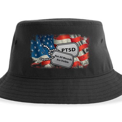 PTSD Not All Wounds Are Visible Dog Tags Sustainable Bucket Hat