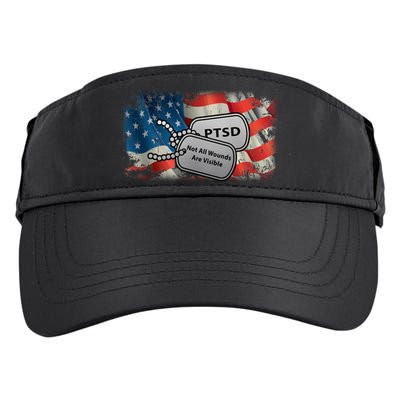 PTSD Not All Wounds Are Visible Dog Tags Adult Drive Performance Visor