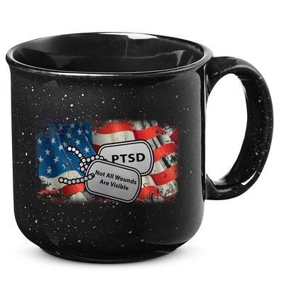 PTSD Not All Wounds Are Visible Dog Tags 15oz Campfire Ceramic Mug