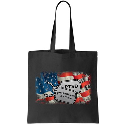 PTSD Not All Wounds Are Visible Dog Tags Bag