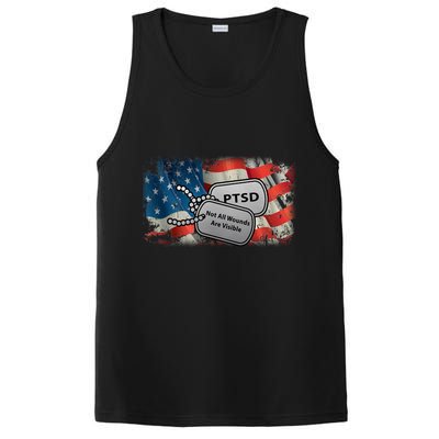 PTSD Not All Wounds Are Visible Dog Tags PosiCharge Competitor Tank