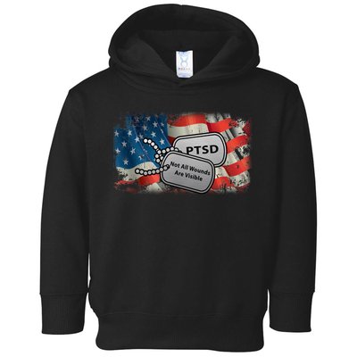 PTSD Not All Wounds Are Visible Dog Tags Toddler Hoodie