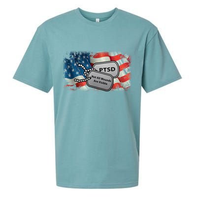 PTSD Not All Wounds Are Visible Dog Tags Sueded Cloud Jersey T-Shirt