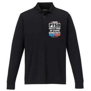 PTSD Pretty Tired Of Democrats Trump 2024 Performance Long Sleeve Polo