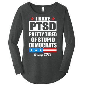 PTSD Pretty Tired Of Democrats Trump 2024 Women's Perfect Tri Tunic Long Sleeve Shirt