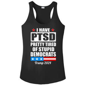 PTSD Pretty Tired Of Democrats Trump 2024 Ladies PosiCharge Competitor Racerback Tank