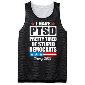 PTSD Pretty Tired Of Democrats Trump 2024 Mesh Reversible Basketball Jersey Tank