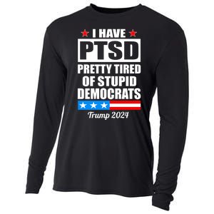 PTSD Pretty Tired Of Democrats Trump 2024 Cooling Performance Long Sleeve Crew