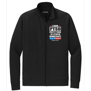 PTSD Pretty Tired Of Democrats Trump 2024 Stretch Full-Zip Cadet Jacket