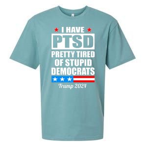 PTSD Pretty Tired Of Democrats Trump 2024 Sueded Cloud Jersey T-Shirt