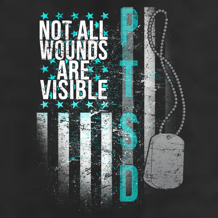 PTSD Veteran Not All Wounds Are Visible  7 Panel Mesh Trucker Snapback Hat