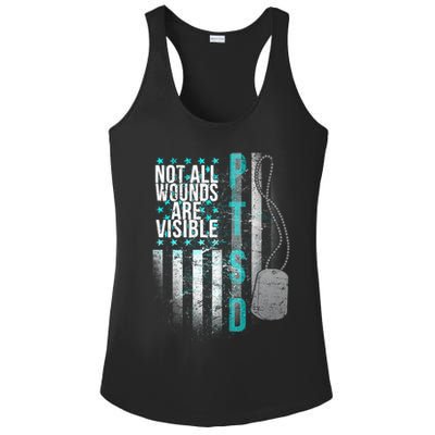 PTSD Veteran Not All Wounds Are Visible  Ladies PosiCharge Competitor Racerback Tank